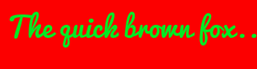 Image with Font Color 00EB23 and Background Color FC0000
